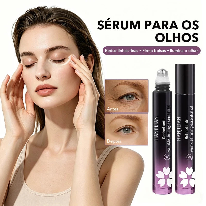 Óleo Sérum Revitalizante Antirrugas com Retinol para Olhos – Roll-on Hidratante, Redutor de Linhas Finas e Olheiras